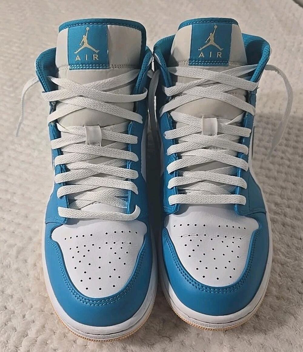 Nike Air Jordan 1 Mid Aquatone Celestial Gold Men's Size 11 DQ8426-400